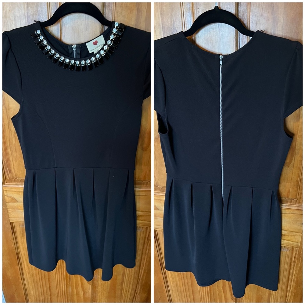Little Black Dress with jeweled collar